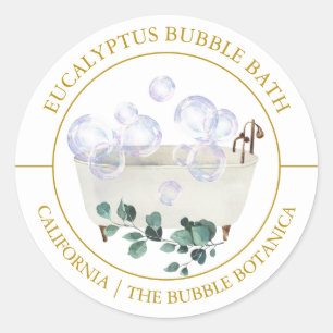 Etiqueta de baño de burbujas Eucalyptus