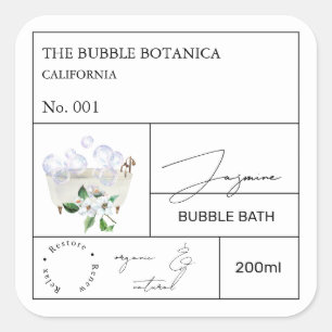 Etiqueta de Baño de Burbujas Jazmín de Botica