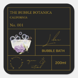 Etiqueta de Baño de Burbujas Lila de Botica