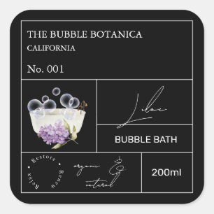 Etiqueta de Baño de Burbujas Lila de Botica