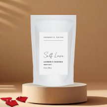 Etiqueta de baño herbal minimalista