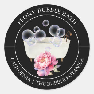 Etiqueta de baño Peony Bubble