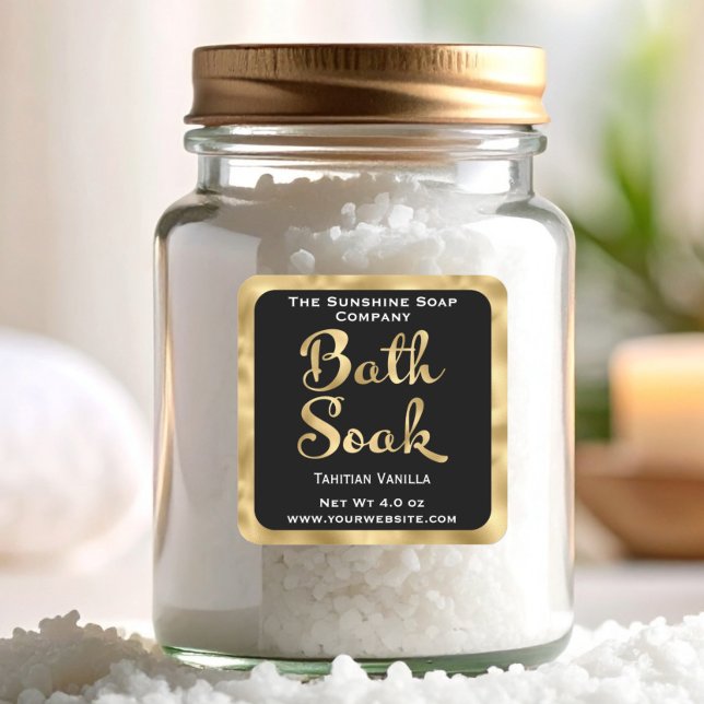 Etiqueta de baño pequeño negro y dorado (Subido por el creador)