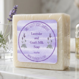 Etiqueta de Baño y Cosméticos de Lavanda