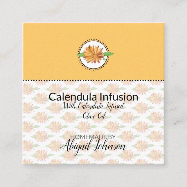 Etiqueta de baño y regalo de cuerpo casero Calendu (Anverso)