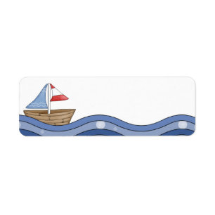 Etiqueta de barco de vela