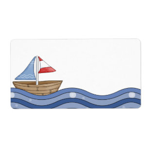 Etiqueta de barco de vela