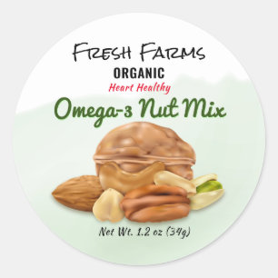 Etiqueta de barra de barras de nueces mixtas