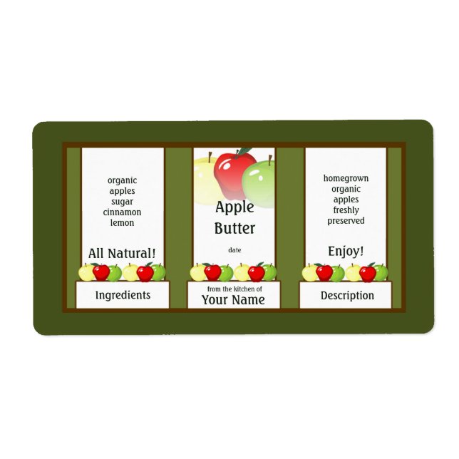 Etiqueta de barra de manteca de Apple (Frente)