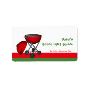 Etiqueta de barra de salsas de barbacoa