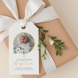 Etiqueta de Bautizo de Foto de Guión Simple | Pers