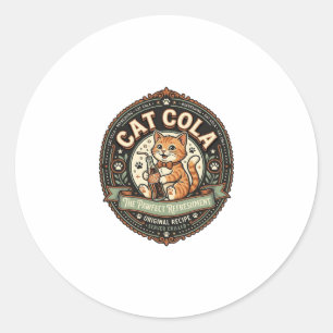Etiqueta de Bebida Gato Cola Gato Refresco Bebida 