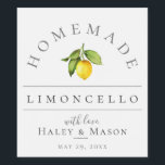 Etiqueta de bebida Limoncello<br><div class="desc">limón y hojas color agua de bonito,  etiqueta de bebida limoncello. Diseñado para coincidir con nuestra colección Citrus Orchard.</div>