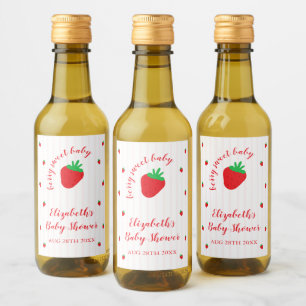Etiqueta de bebida para baby shower de fresas dulc