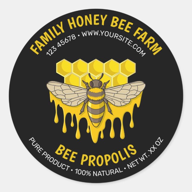 Etiqueta de Bee Hive Propolis (Anverso)