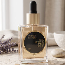 Etiqueta de Belleza Minimalista negra y dorada tej