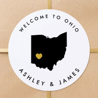 Etiqueta de bienvenida de boda de Ohio, negro y do