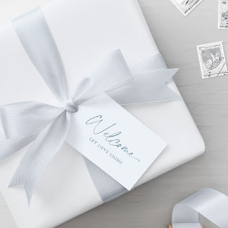 Etiqueta de bienvenida Dusty Blue Boda - Etiqueta