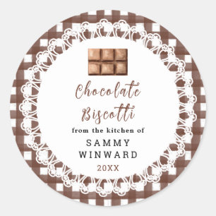 Etiqueta de Biscotti de Chocolate Casero