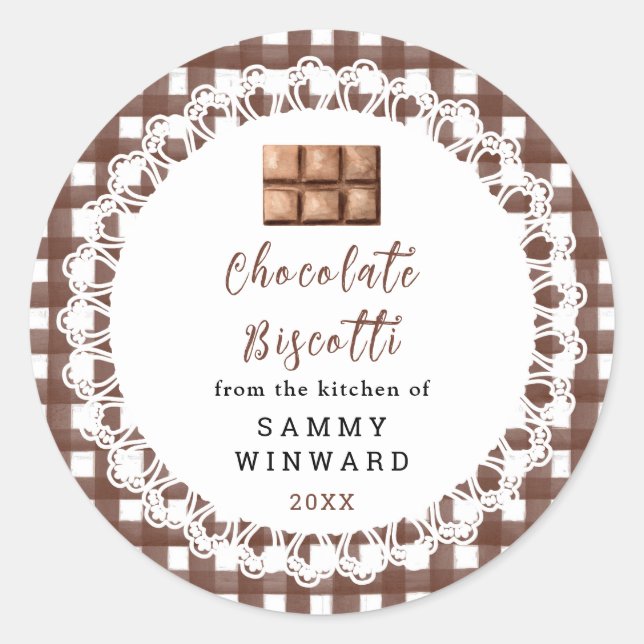 Etiqueta de Biscotti de Chocolate Casero (Anverso)