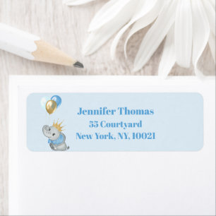 Etiqueta de Blue Elephant para dirección de baby s
