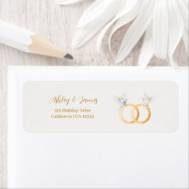 Etiqueta de Boda ADELLE Simple Dusk Blue Couple