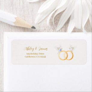 Etiqueta de Boda ADELLE Simple Dusk Blue Couple
