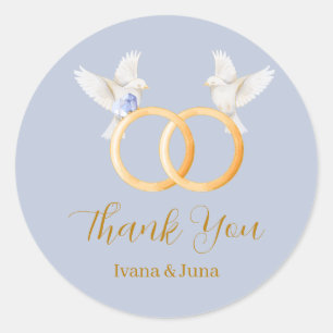 Etiqueta de Boda ADELLE Simple Dusk Blue Couple