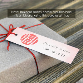 Etiqueta de boda china acuarela (1x3 pulgadas)