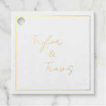 Etiqueta de boda con monograma cuadrado de papel d