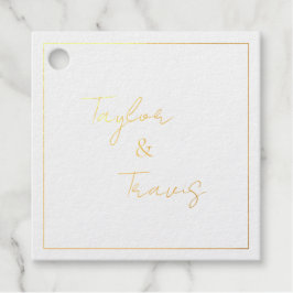 Etiqueta de boda con monograma cuadrado de papel d