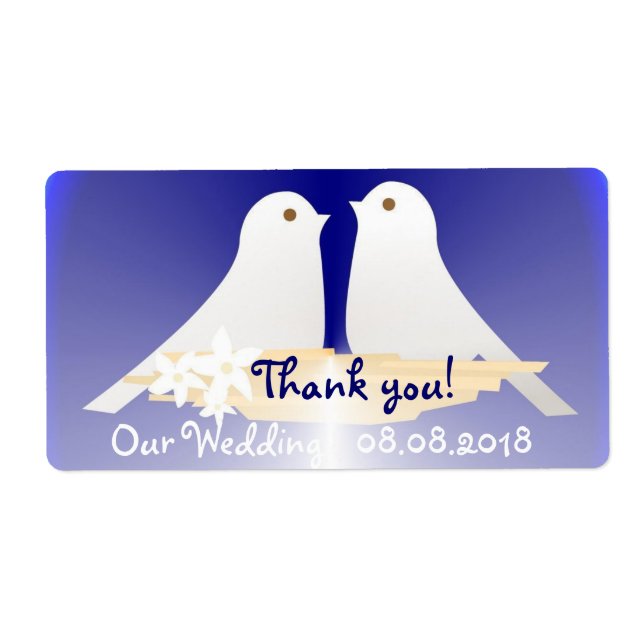 Etiqueta de Boda de agradecimiento (Frente)