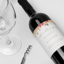 Etiqueta de Boda de agua dorada Boho Floral