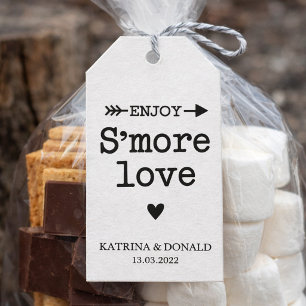 Etiqueta de boda de amor de S'more Blanca Rústica