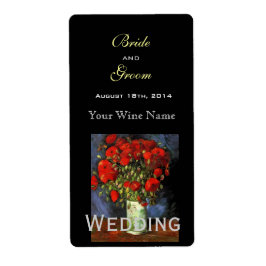 Etiqueta de boda de arte floral vintage