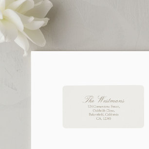 Etiqueta de boda de caligrafía minimalista   Arena