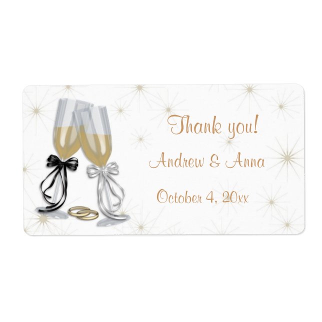 Etiqueta de Boda de champagne (Frente)
