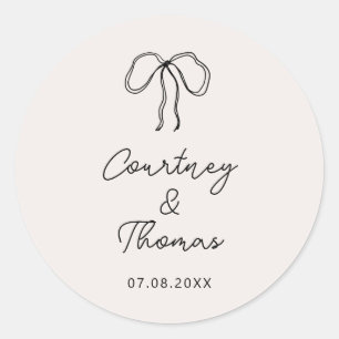 Etiqueta de boda de cinta de mano dibujada por cap