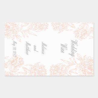 Etiqueta de Boda de coral Peonies Floral
