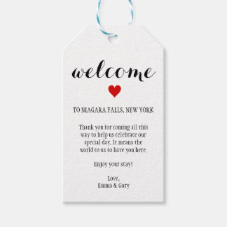 Etiqueta de boda de destino de invitados de bienve