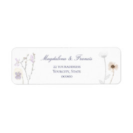 etiqueta de boda de flores silvestres