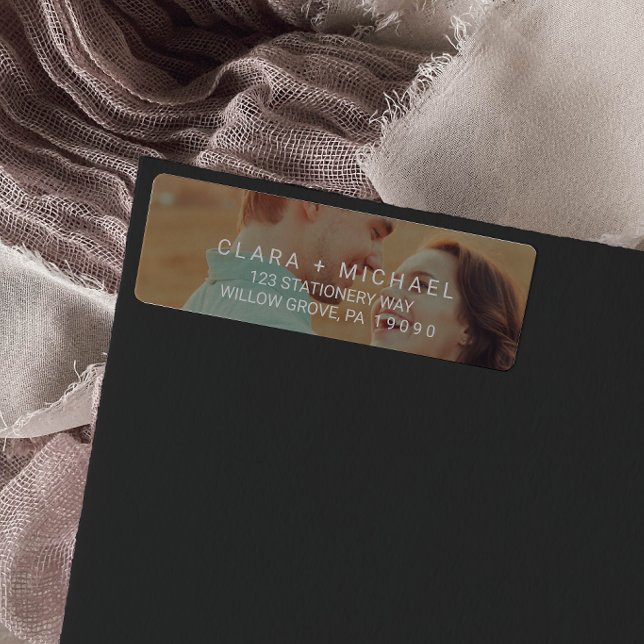 Etiqueta de Boda de fotografía de caligrafía capri (Subido por el creador)