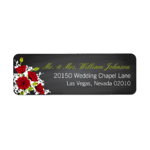 Etiqueta de Boda de los lapiceros rojos y del tabl