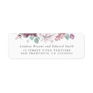 Etiqueta de Boda de Mauve Floral