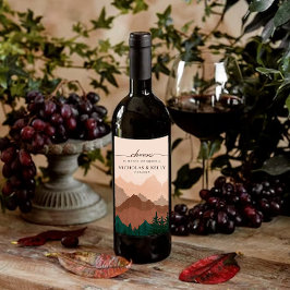 Etiqueta de Boda de montaña otoño