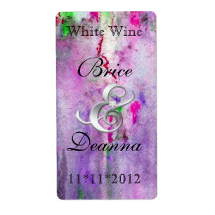 Etiqueta de Boda de niebla morada