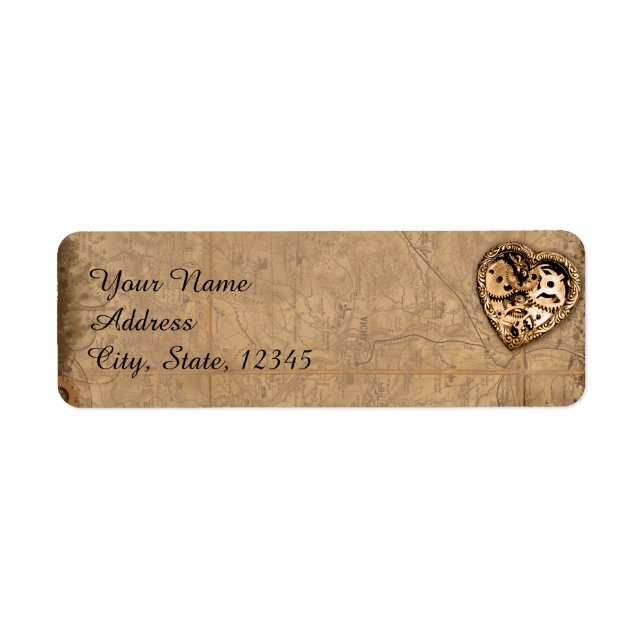 Etiqueta de Boda de novias de Steampunk (Frente)