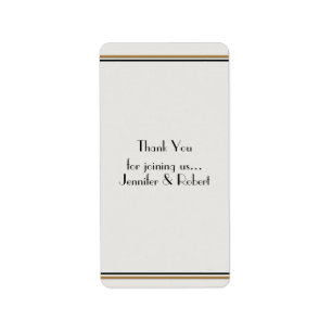 Etiqueta de Boda de oro puro Art Deco