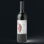 Etiqueta de Boda de Peacock rojo<br><div class="desc">Personalice una etiqueta de vino única para su boda con una etiqueta de vino de Boda Red Peacock. El diseño de Wine Label presenta un elegante pavo real con un delicado follaje y fondo de grunge. Personaliza con los nombres del novio y la novia junto con la fecha del boda....</div>