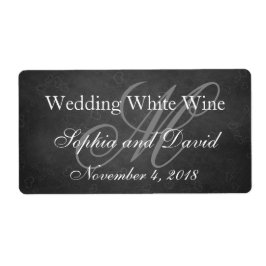 Etiqueta de Boda de pizarra Monograma inicial